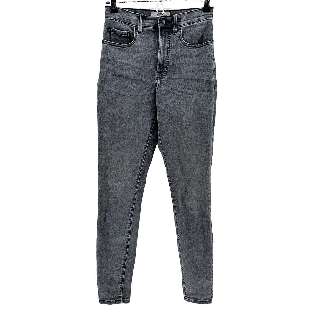 EVERLANE Women's High Rise Skinny Jeans • 27 Tall • black, dark gray